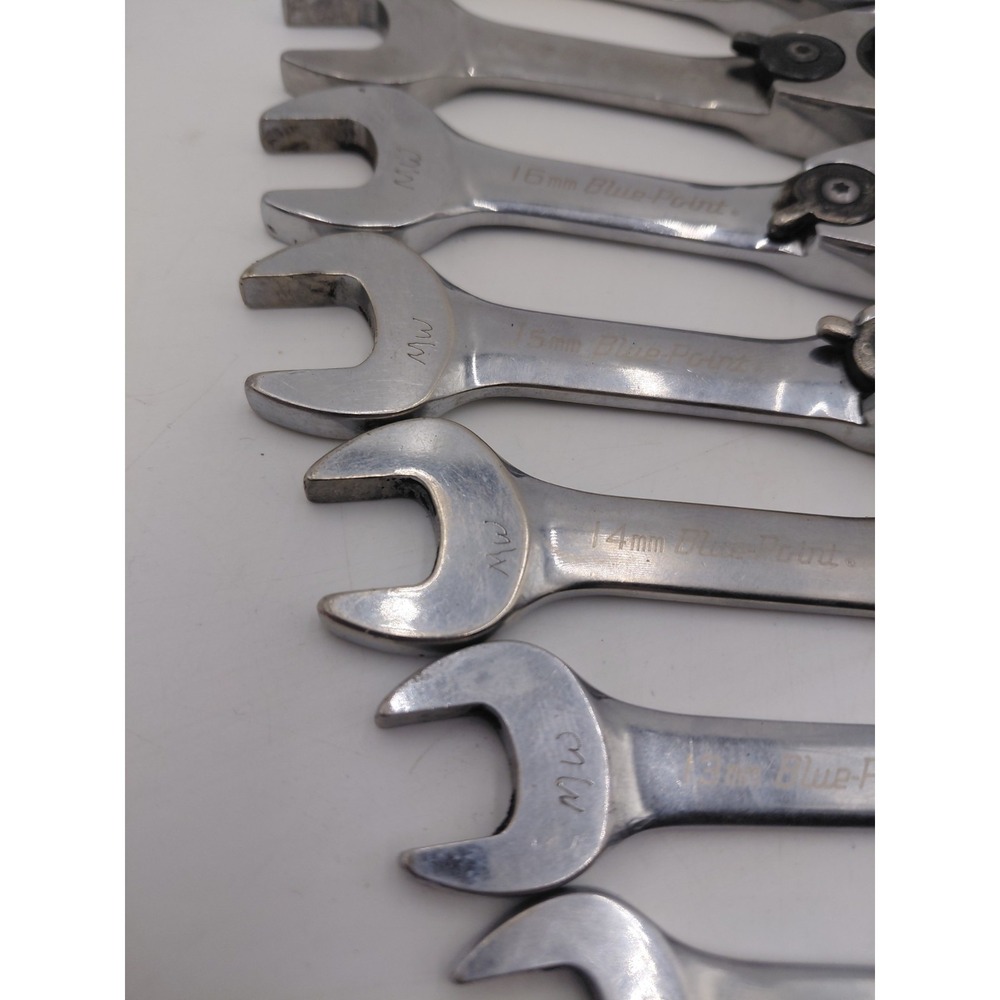 Blue Point 11 Piece Short Ratchet Wrench Set 8mm-19mm Mechanic Tools Garage - Picture 4 of 8